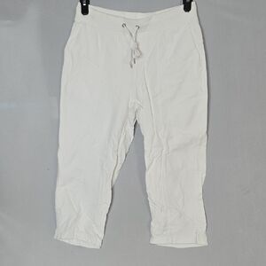 Time and Tru Women's Linen Blend Cropped Cargo Pants, 28" Inseam, Size Small 4-6